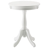 White Side Table with Turned Pedestal B062P181369