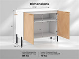 Elegant 2-Door Cupboard Cabinet, Suitable for Kitchen/Dining Room/Entryway, Easy to Organize-White 64763320