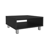 Eclipse 10" H Low Minimalistic Square Coffe Table with Open Storage Black B200P253717