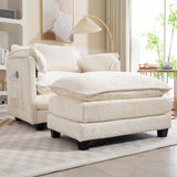55.32*39.76" Oversized Sofa Indoor,Portable ottoman,Boucle Single Sofa Bed with Wider seat,Double W2715P269740