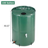 ZUN 100 Gallon Folding Rain Barrel Water Collector Green 32950344