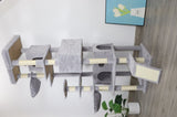 84 in light gray cat tree tower with large condo sisal scratching post big hammock and top platform W243P326646