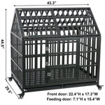 ZUN Heavy Duty Dog Cage pet Crate with Roof 81385515