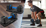 ZUN Adjustable Dumbbell - 55lb Single Dumbbell with Anti-Slip, Fast Adjust Weight by Turning 54473935