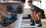 ZUN Adjustable Dumbbell - 55lb Single Dumbbell with Anti-Slip, Fast Adjust Weight by Turning 54473935