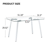 ZUN Glass Dining Table Modern Minimalist Rectangular for 4-6 with 0.31" Tempered Glass Tabletop and 78757052