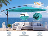 10ft Umbrella Hanging Offset Market Outdoor Sun Shade For Deck Poolside Easy Tilt Cross Base 70315127
