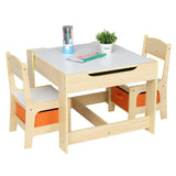 Children's Wooden Table And Chair Set With Two Storage Bags 45081745
