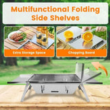 Foldable Charcoal BBQ Grill Stainless Steel Grill Net Easy Setup Portable Tabletop Barbecue Grill 27231662
