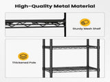 4 Tier Heavy Duty Adjustable Wire Shelving with Wheels, Storage Racks for Garage Kitchen Pantry 31470124
