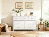 7-Drawer Fabric Dresser Storage Tower, Wide Chest Organizer with 2-Size Drawers, Sturdy Metal Frame 39785628