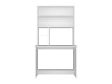 Motley Computer Hutch Desk, Lower Shelf, Four Shelves, White B097P474289