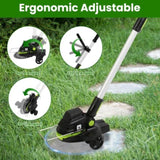 21V Electric Weed Edger Cordless String Trimmer Grass Mower Eater Bush Cutter with 16800RPM 2x 90821869