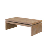 Natural Wood Living Room Table Versatile Coffee Table 2-Tiered Wood Tabletop Table 47.6" L 23.6" W W2729P198991