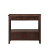 36'' Farmhouse Pine Wood Console Table Entry Sofa Table with 4 Drawers & 1 Storage Shelf for W120290510