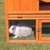 ZUN Large Wooden Rabbit Hutch Indoor and Outdoor Bunny Cage with a Removable Tray and a Waterproof Roof, W2181P146769