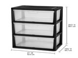 (2 pack) Wide 3 Drawer Tower, Plastic Storage Organizer with Removable Clear Bins, Easy to Assemble 34033619