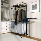 Multi-Functional Laundry Hamper Organizer Hanging Rail and Storage Shelf Rolling Laundry Cart W2167P231435
