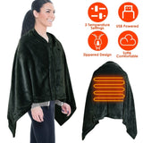 USB Heated Blanket Electric Heated Blanket Heated Poncho Shawl Wrap Throw with Zipper Washable for 41370166
