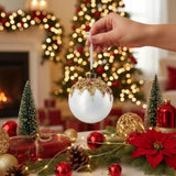 6PCS Set of 3.9" Christmas Ball Ornaments Glass Holiday Decorations for Christmas Tree Party Hanging 52544399