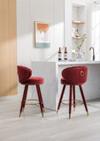 COOLMORE Counter Height Bar Stools Set 2 for Kitchen Counter Solid Wood Legs with a fixed height W1539111152