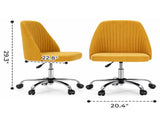 Comfy Office, Adjustable Swivel Desk with Wheels, Wide Seating, Modern Fabric Vanity 88815718