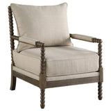 Beige and Natural Removable Back Accent Chair B062P145434