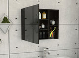 Whirlwind 1-Shelf Rectangle Medicine Cabinet with Mirror Black Wengue B06280245