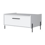 Glendale Coffee Table with Flip-Down Door in Melamine, White B128P244985