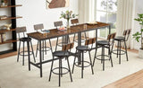 ZUN Pub High Dining Table 5 Piece Set, Industrial Style Pub Table, 4 PU Leather Bar Chairs for Kitchen 97578005