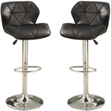 ZUN Modern Kitchen Island Stools Black Faux Leather Stool Counter Chairs Set of 2 Adjustable B01149736