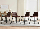 Modern Bar Stools with Swivel Mechanism, PU Padded Seats with Back Support & Metal Legs Ideal for W2699P358874