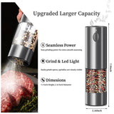 2PCS electric salt and pepper grinder set - battery-powered spice grinder, adjustable for 02435476