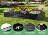 69 Inch 3-in-1 Mini Greenhouse with Raised Garden Bed Galvanized Steel Planter Box with Zippered 01960438
