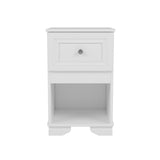 Elegant Design Nightstand with Drawer and Open Shelf for Bedroom, Retro Style Bedside Table with N733P199704K