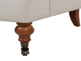 Alana 38" Lawson Accent Arm Chair Metal Casters, Sky Neutral Beige Polyester B2719P238304