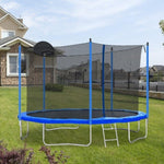 ZUN 12FT Trampoline for Adults & Kids with Basketball Hoop, Outdoor Trampolines w/Ladder and Safety W28550119