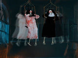 Outdoor Halloween Decorations 2 Packs Hanging Ghosts Decor with Lighted Up Eyes and Horror Scream, 21689566