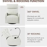 Rocking Chair,360&deg Swivel Nursery Rocking Chair,Glider Chair,Modern Small Rocking Swivel W1028P185203
