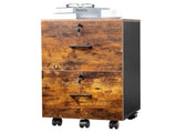 2-Drawer Rolling Wood File Cabinet with Lock, Brown & Black 53230196