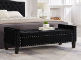 Upholstered Tufted Button Storage Bench with nails trim,Entryway Living Room Soft Padded Seat with 68033882