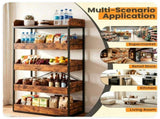 5-Tier Industrial Storage Rack with 4 Drawers, Metal & Engineered Wood Kitchen Pantry Organizer with 70599120