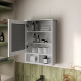 White Medicine Cabinet with Door and Included Mirror B062P252176