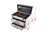 Portable 3-Tier Rolling Makeup Case with Universal Wheels for Makeup, Nail Art, Hair Styling Tools 87303464