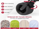 Foldable Utility Wagon,Adjustable Handle Outdoor Wagon, Puncture-Proof Wheels with Brakes, Removable 09225941