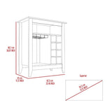 Essential Bar Cabinet, One Open Shelf, Six Built-in Wine Rack, One Drawer -Light Gray B07091858