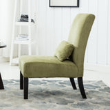 ZUN Pisano Contemporary Chenille Fabric Armless Accent Chair with Pillow, Green T2574P164500