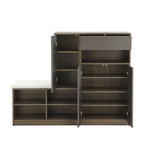 ZUN ON-TREND 2-in-1 Shoe Storage Bench & Shoe Cabinets
, Multi-functional Shoe Rack with Padded Seat, WF314405AAE