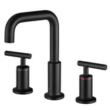Matt Black Widespread Bathroom Sink Faucet with With CUPC Water Supply Hose and Cartridge DSDC729MB