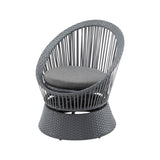 26.7" Modern Gray Wicker Lounge Chair with Rattan and Iron Frame, Featuring a Stylish Round Design, N767P237032B